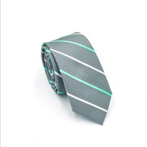 Mint, White Stripe Pattern Tie | J.Ferrar